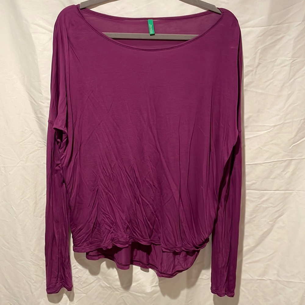 Purple loose long sleeve top
